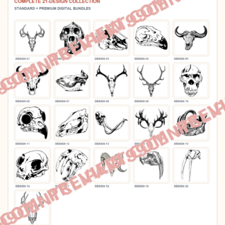 21 Animal Skulls Designs | Standard & Premium Bundles