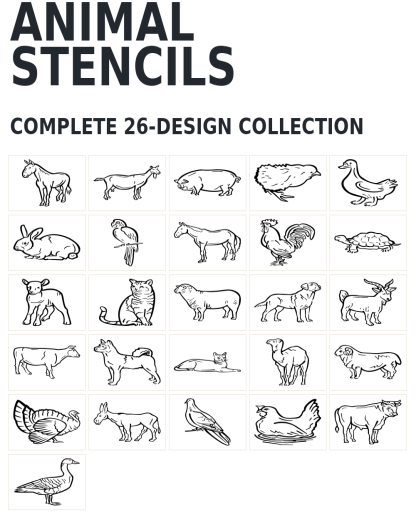 26 Animal Stencils Designs | Standard & Premium Bundles