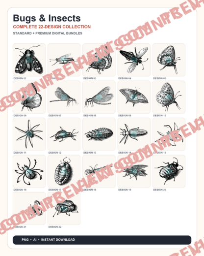 22 Bugs & Insects Designs | Standard & Premium Bundles