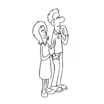 Cartoon Couple Emotions Design 04 | SVG, DXF & PNG
