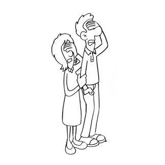 Cartoon Couple Emotions Design 06 | SVG, DXF & PNG
