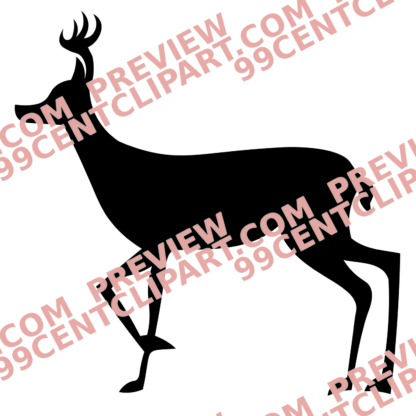 Deer & Elk Silhouettes Design 01 | SVG, DXF & PNG