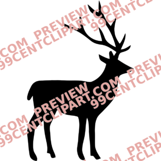 Deer & Elk Silhouettes Design 05 | SVG, DXF & PNG