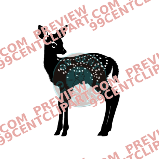 Deer & Elk Silhouettes Design 10 | SVG, DXF & PNG
