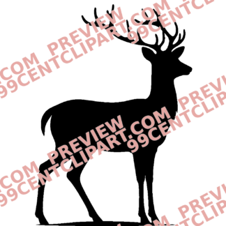 Deer & Elk Silhouettes Design 13 | SVG, DXF & PNG