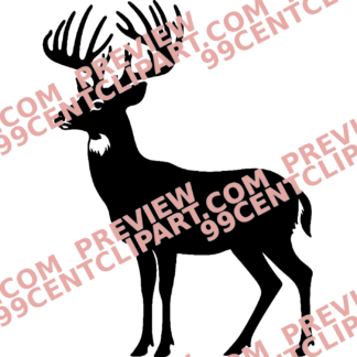 Deer & Elk Silhouettes Design 14 | SVG, DXF & PNG