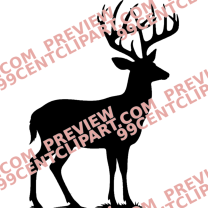 Deer & Elk Silhouettes Design 15 | SVG, DXF & PNG