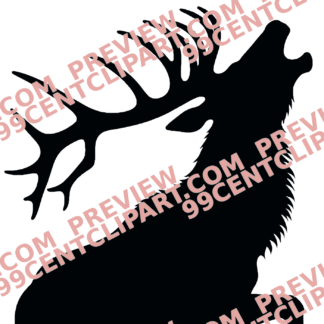 Deer & Elk Silhouettes Design 18 | SVG, DXF & PNG