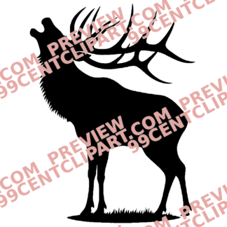 Deer & Elk Silhouettes Design 19 | SVG, DXF & PNG