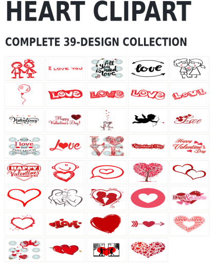 39 Heart Clipart Designs | Standard & Premium Bundles