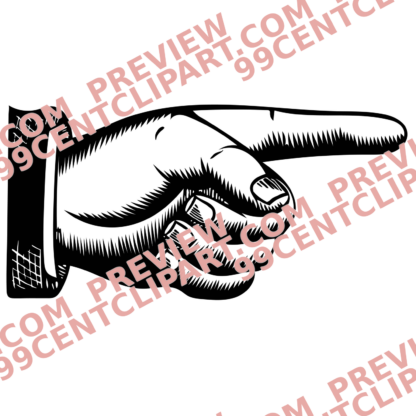 Vintage Pointing Hands Design 10 | SVG, DXF & PNG
