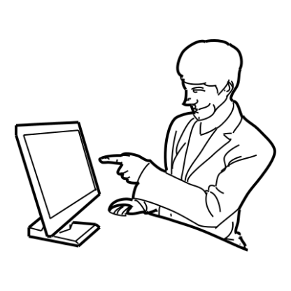 Sketch Businessmen With Technology Design 01 | SVG, DXF & PNG