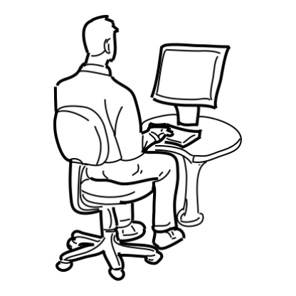 Sketch Businessmen With Technology Design 03 | SVG, DXF & PNG