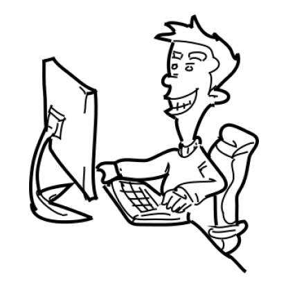 Sketch Businessmen With Technology Design 05 | SVG, DXF & PNG