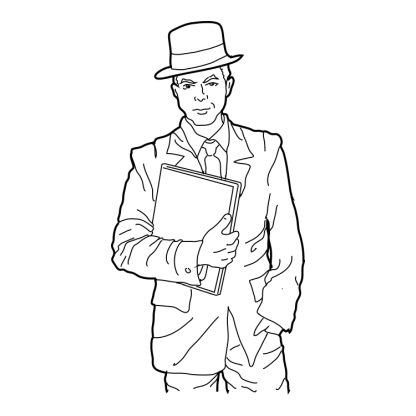 Sketch Businessmen With Technology Design 13 | SVG, DXF & PNG