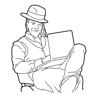 Sketch Businessmen With Technology Design 14 | SVG, DXF & PNG
