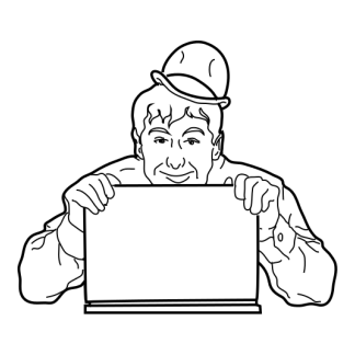 Sketch Businessmen With Technology Design 19 | SVG, DXF & PNG