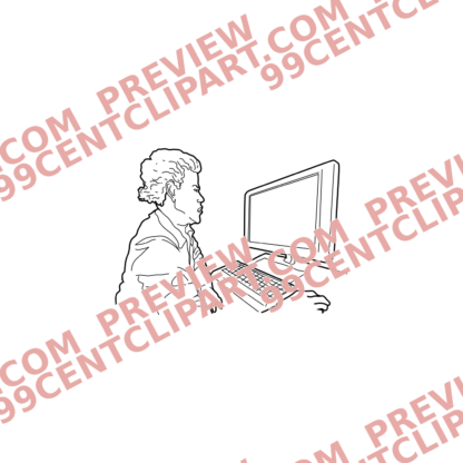 Sketch Businessmen With Technology Design 21 | SVG, DXF & PNG