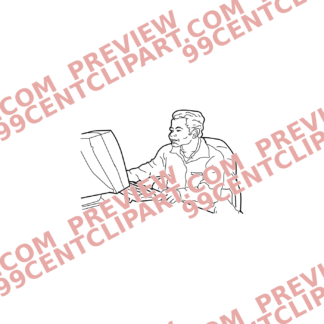 Sketch Businessmen With Technology Design 30 | SVG, DXF & PNG