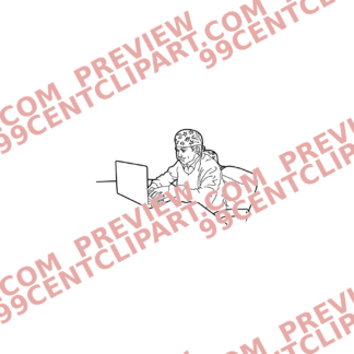 Sketch Businessmen With Technology Design 32 | SVG, DXF & PNG