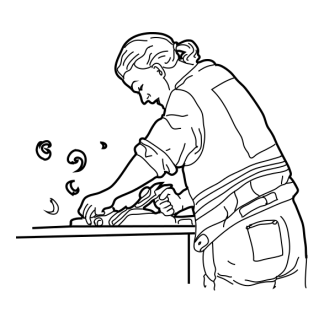 Sketch Construction Trades Characters Design 36 | SVG, DXF & PNG