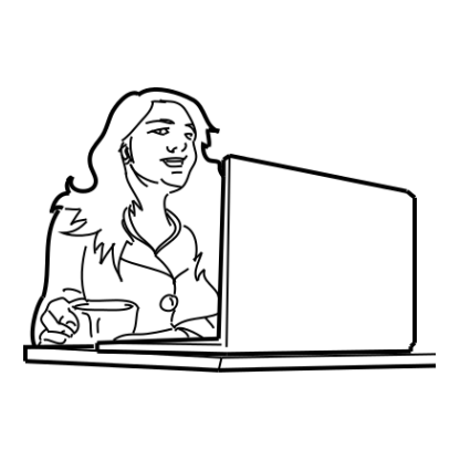 Sketch Businesswomen With Technology Design 11 | SVG, DXF & PNG