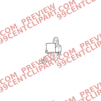 Sketch Businesswomen With Technology Design 15 | SVG, DXF & PNG