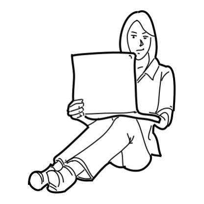 Sketch Businesswomen With Technology Design 15 | SVG, DXF & PNG