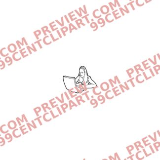 Sketch Businesswomen With Technology Design 19 | SVG, DXF & PNG