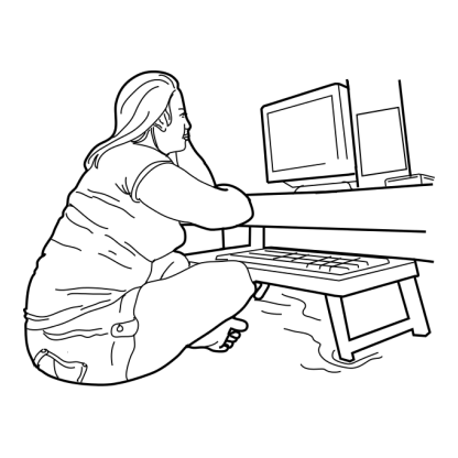 Sketch Businesswomen With Technology Design 22 | SVG, DXF & PNG