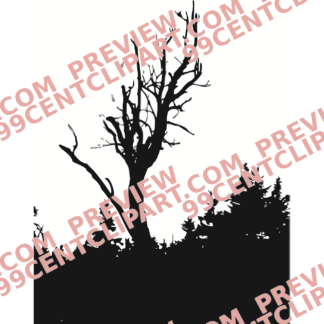 Tree Silhouettes Design 08 | SVG, DXF & PNG