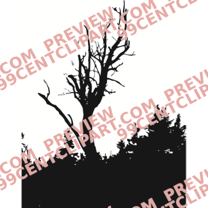 Tree Silhouettes Design 08 | SVG, DXF & PNG