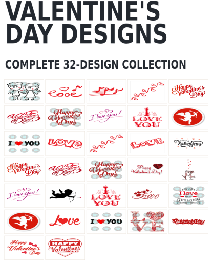 32 Valentine's Day Designs Designs | Standard & Premium Bundles