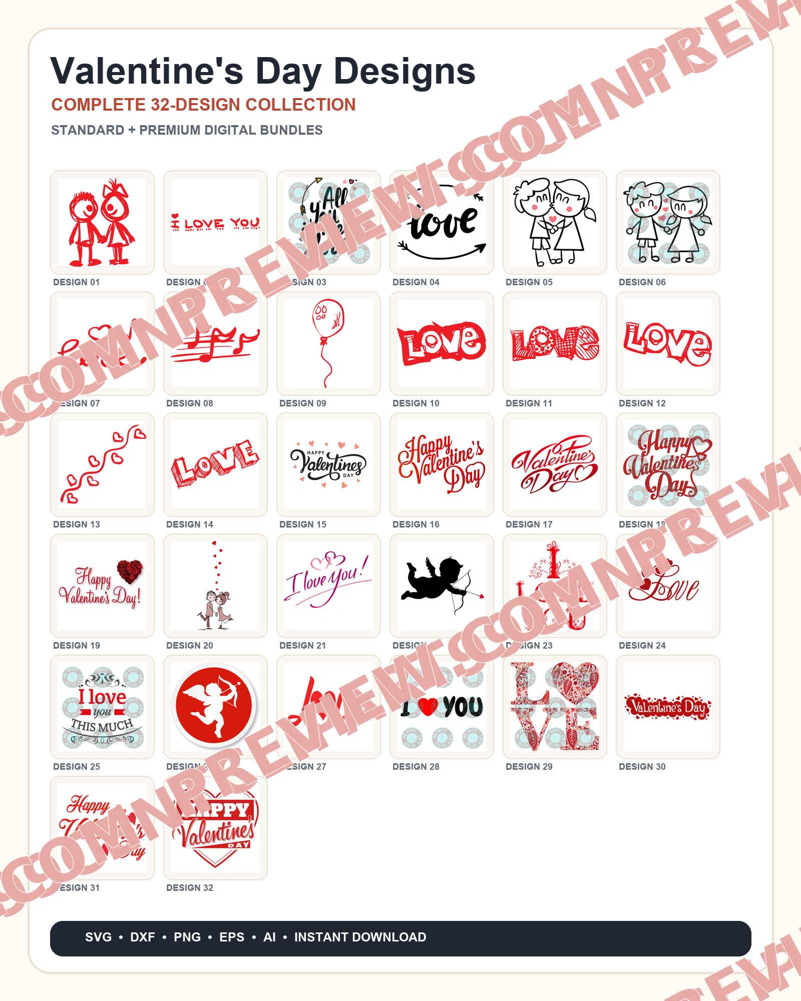 32 Valentine's Day Designs Designs | Standard & Premium Bundles