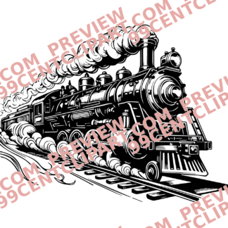 Vintage Trains Design 11 | SVG, DXF & PNG